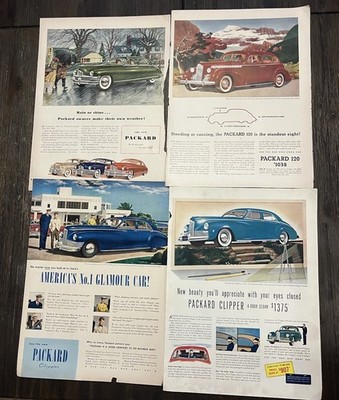 Vintage Packard Motors Print Ads Lot of 4 Clipper 1940s
