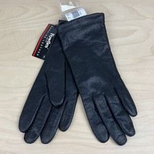 Vintage Fownes Women's Black Leather Gloves Size 7.5 Sears NWT