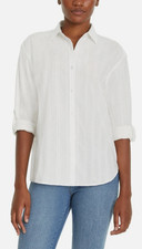 Gloria Vanderbilt Women's Amanda Shirt, White, L