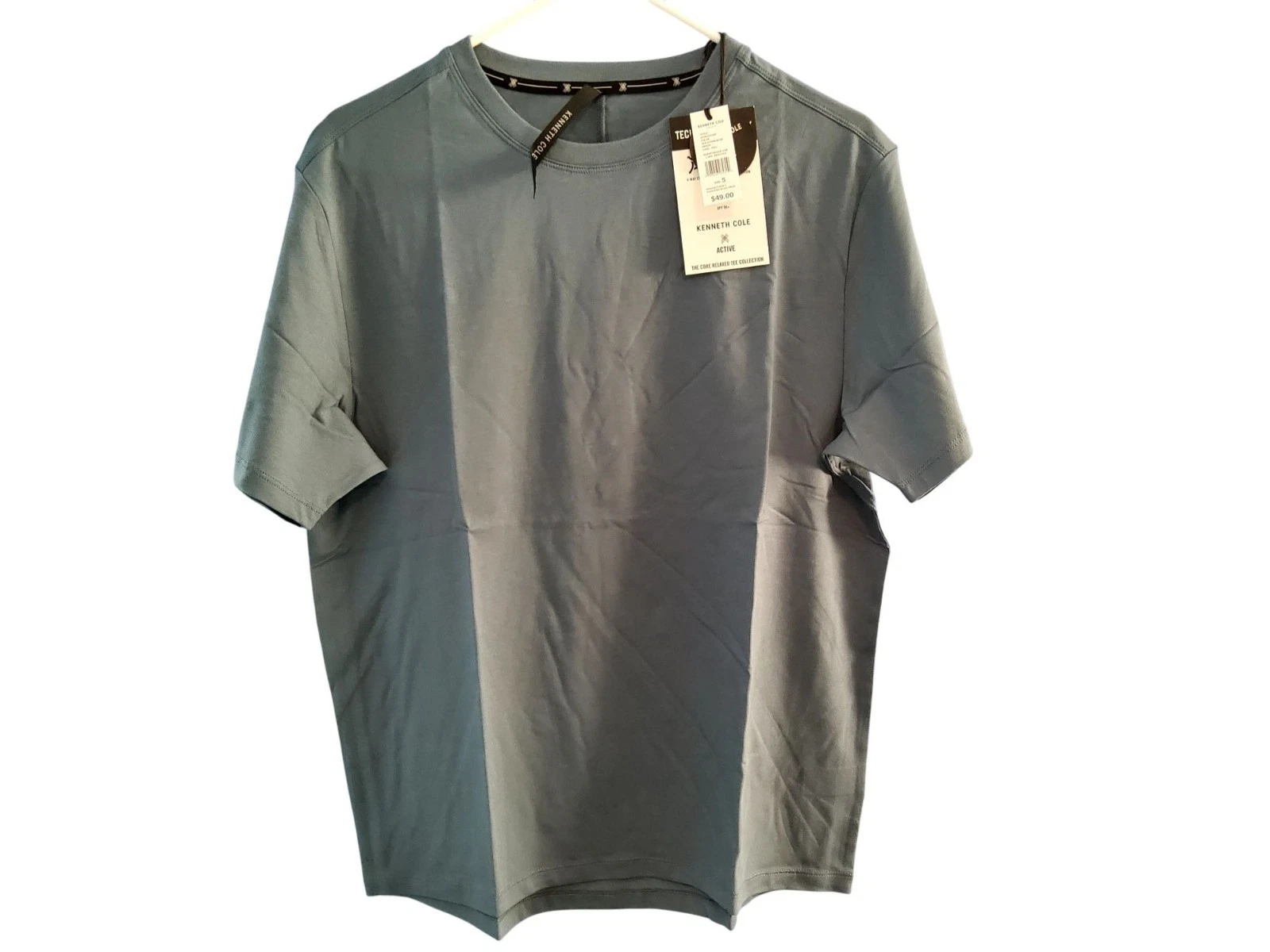 Kenneth Cole Mens Core Relaxed Fit Tee With UPF 50+ Protection Size S Blue
