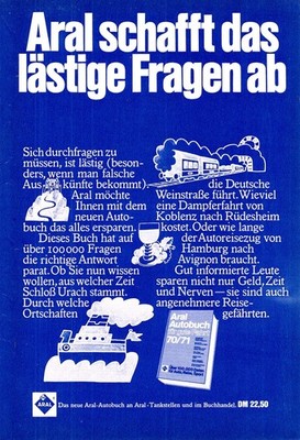 3w28321/ Reklame / Werbung aus 1970   Aral Autoatlas