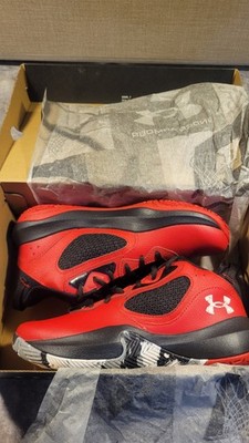 Size 8 Mens - Under Armour Lockdown 6 Red Black