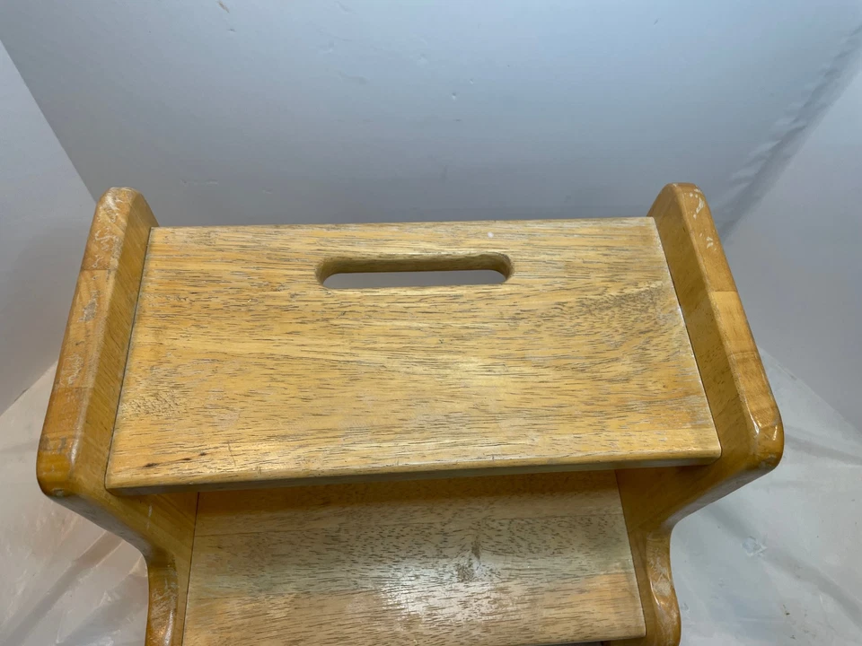 Vintage Hard Wood Two Step Stool Ladder - 14.5 x 10.5 x 13 - Image 2 of 4