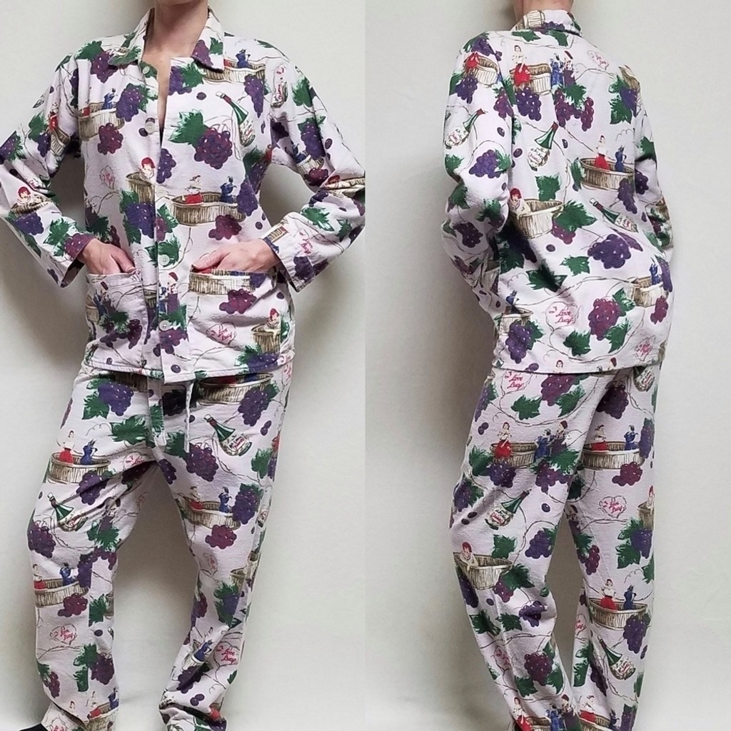 Pyjama Vintage Nick Et Nora 'Counting Sheep' Rose - Taille M, Coton, Rare Et En Très Bon état