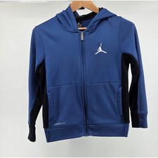 Nike Kids Jordan Therma-Fit Blue Zip Up Hoodie Athletic Size Medium 10 12 Years