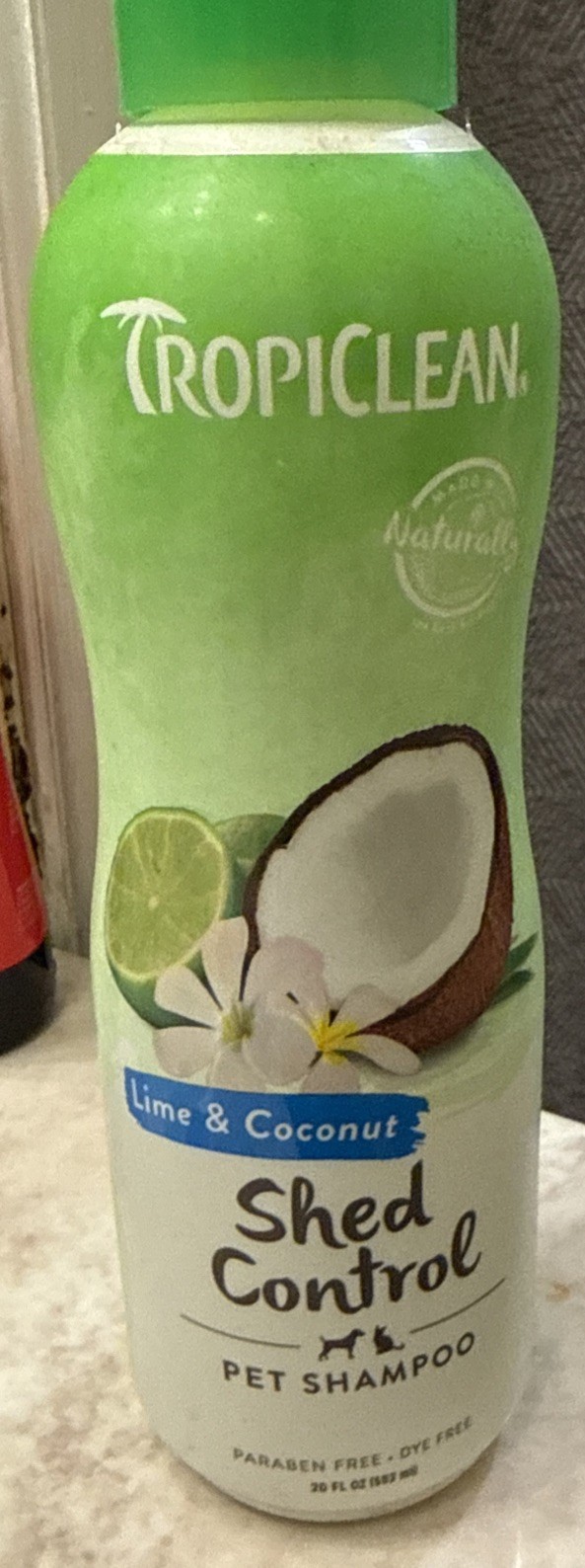 TropiClean Lime & Coconut Deshedding Dog Shampoo for Shedding Control - Natural