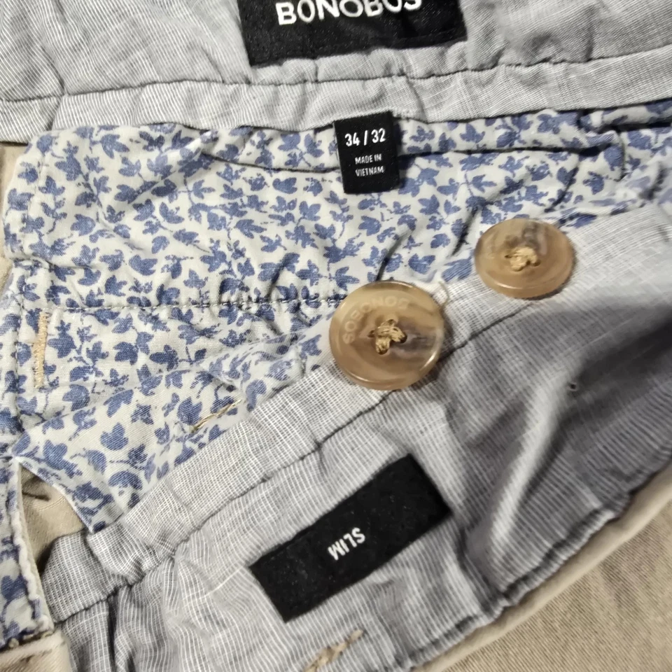 Bonobos Pants Mens 34x32 Slim Stretch Chinos Flat Front Casual Cotton Blend - Image 4 of 4