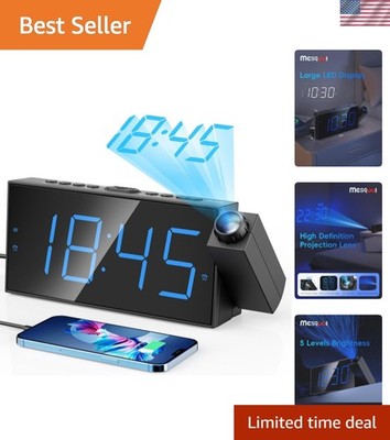 Multi-Functional Digital Projection Alarm Clock   Loud Dual Alarms + Snooze