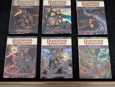 Lot of 6 Dungeons & Dragons 4e Arcane Divine Martial Psionic Primal Power VG