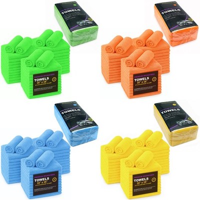 Microfiber Towel Cleaning Wash-Cloth Rag 36-Pack 16x16 Car Polish Dry Detailing