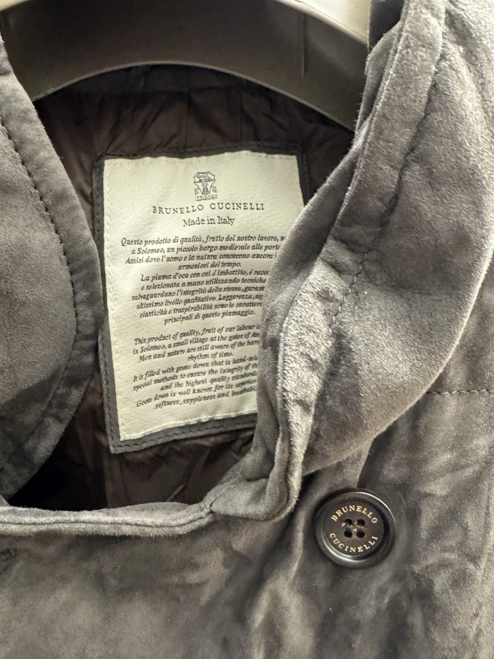 brunello cucinelli  Suede down vest Double Breasted 3x - Image 2 of 4