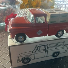 ERTL 1955 CHEVY TRUCK TABASCO Locking Die Cast Metal Coin Bank With Key