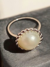 NEW FRESHWATER Pearl Ring Size 8 On Sterling Silved 925