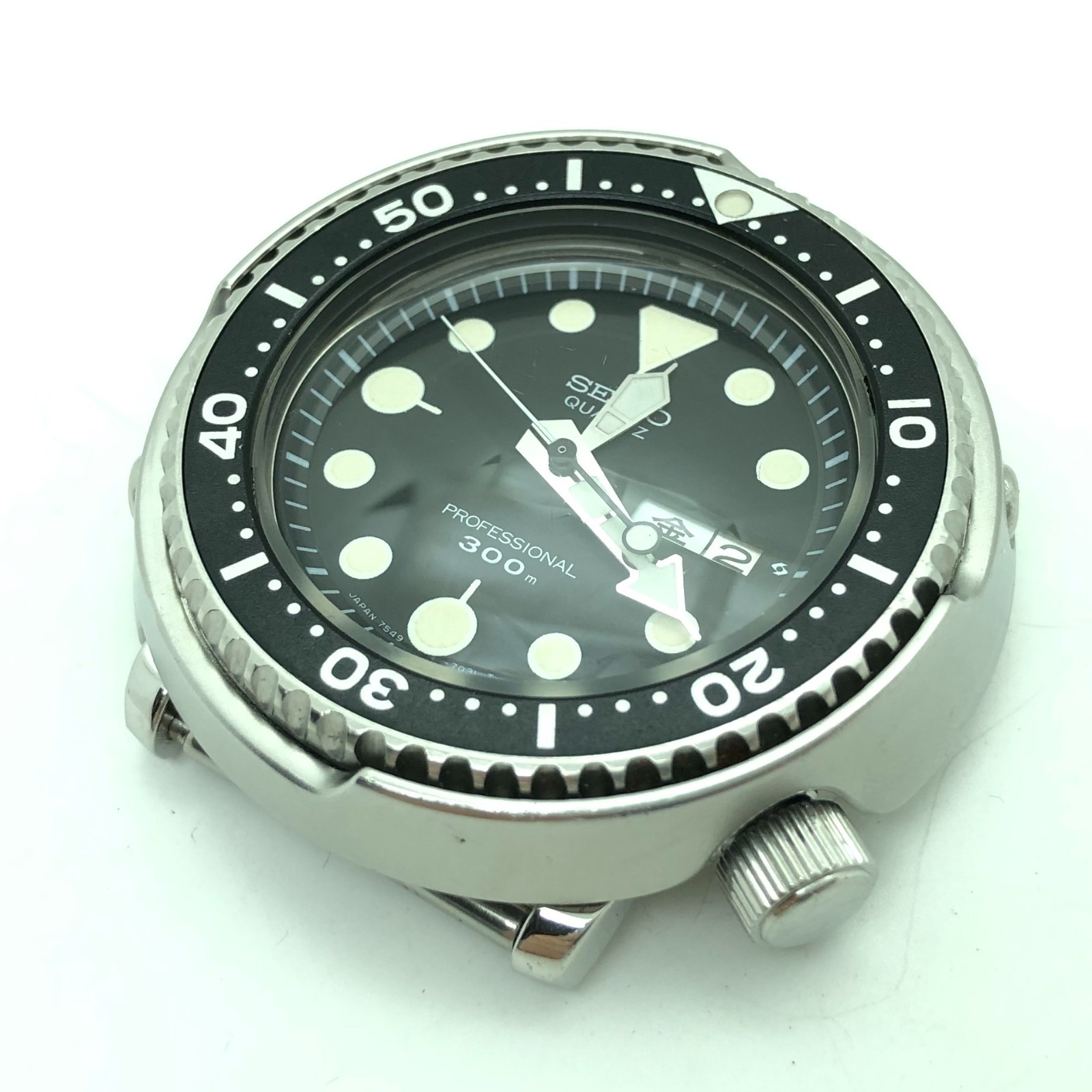 [w2306] SEIKO 7549-7010 300m PROFESSIONAL DIVER Overhauled New battery Quartz EX