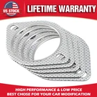 Set of 5 Exhaust Gasket 3in 2 Bolt, High Temp Exhaust Flange Gasket - Heavy Duty