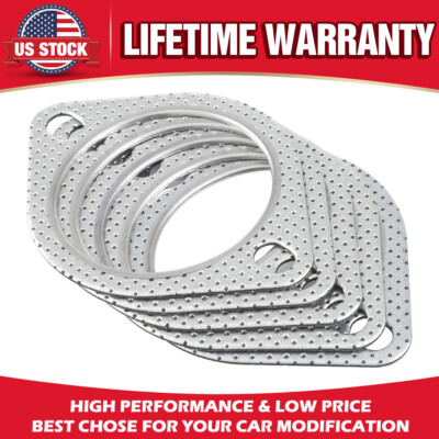 Set of 5 Exhaust Gasket 3in 2 Bolt, High Temp Exhaust Flange Gasket - Heavy Duty
