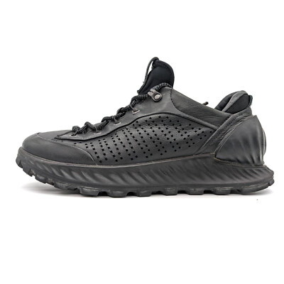 Ecco Exostrike Phorene Black Leather Mid Hiking Shoe Men US 7 EU 41 (NO INSOLES)