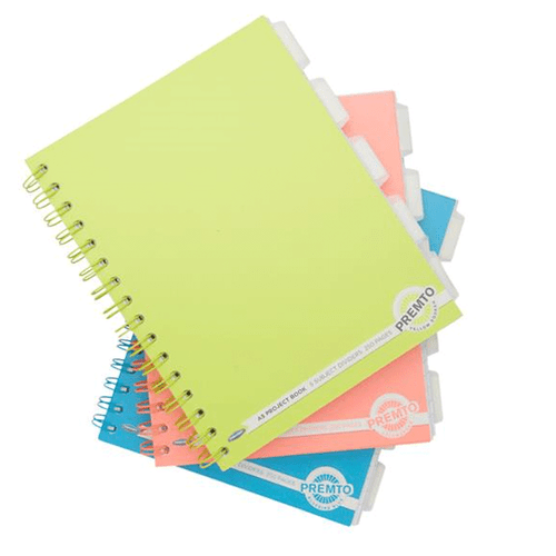 A4/A5 Project Book Wiro Refill Pad with Subject Dividers Ruled 250 Punched Pages - Picture 5 of 23