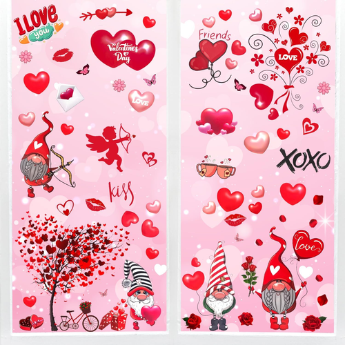 9 Sheet Valentines Day Decor Window Clings, Valentines Day Decorations Supplies. - Picture 8 of 12