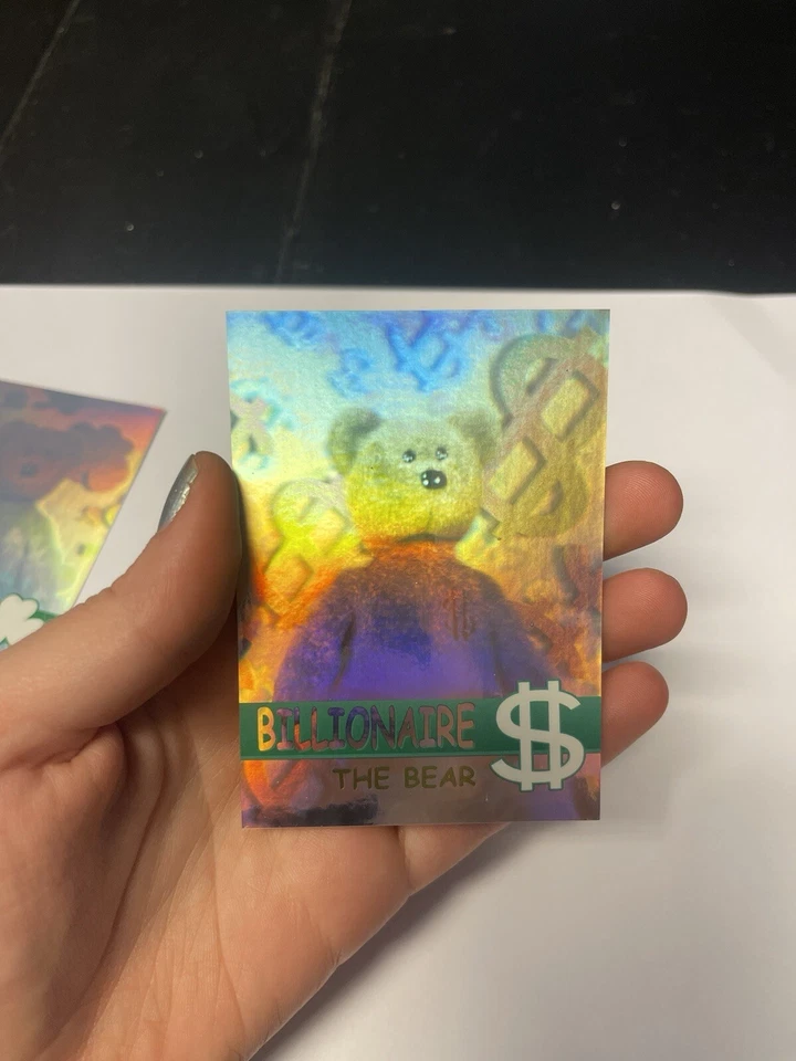 TY Beanie Babies Trading CARD Rare Billionaire Bear N Erin.. Blue And Green - Image 3 of 4