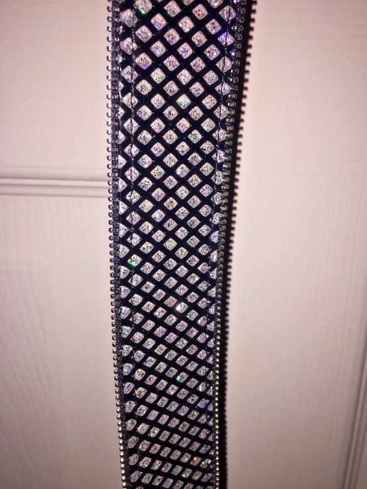 RELIC RLJ Cinturón con Cremallera Tachonado Estrás Cristal Brillo Cinturón para Mujer Talla M 40" L Foto 2 de 4