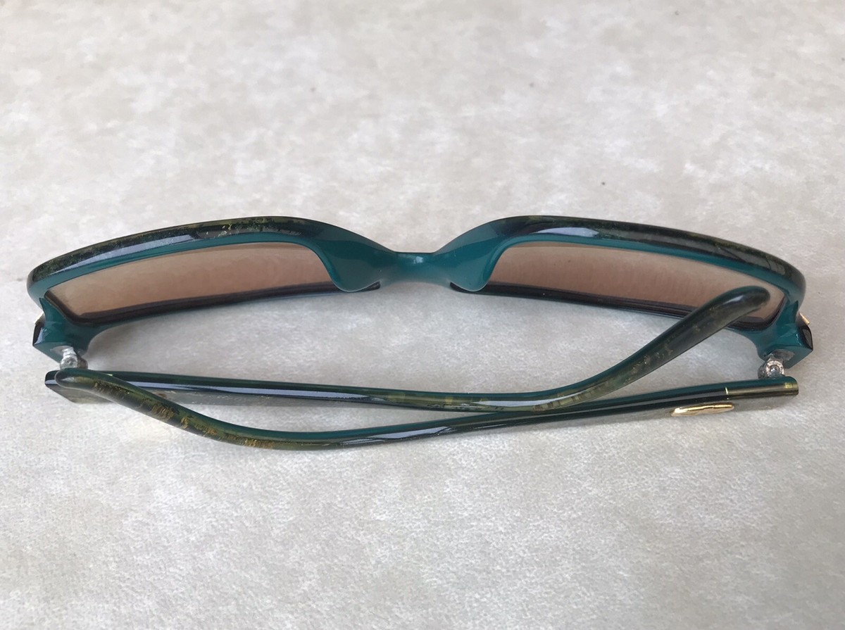 Vintage Christian Dior 2436 Sunglasses Green Gold Oversized Made in Germany 80s Vintage Christian Dior Sunglasses – 80s Eyeglasses Reborn  main image 4