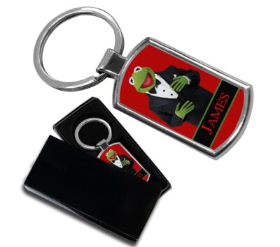 kermit MUPPET SHOW Keyring Key ring Bag Tag Personalised- Animals Gift  UK