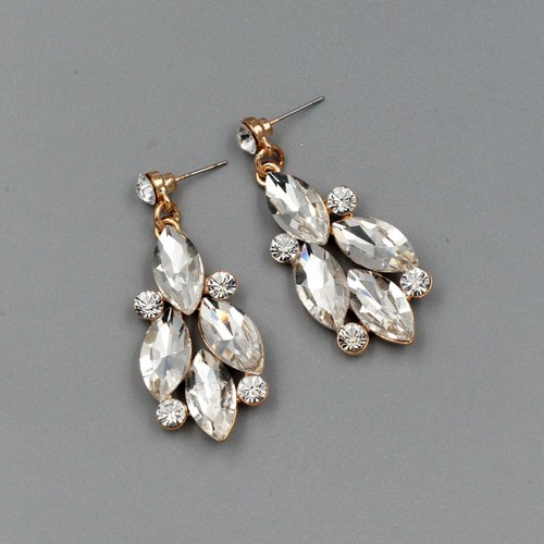 Huge Gold Plated Clear Crystal Wedding Necklace Pendant Earrings Jewelry Set 437 - Bild 5 von 7