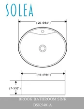 Brook Porcelain Ceramic Bathroom Vessel Sink, Reduced Price 2172653006 BSK5401A