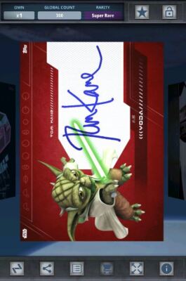 Star Wars Card Trader - Clone Wars Red Signatures Yoda - 300cc
