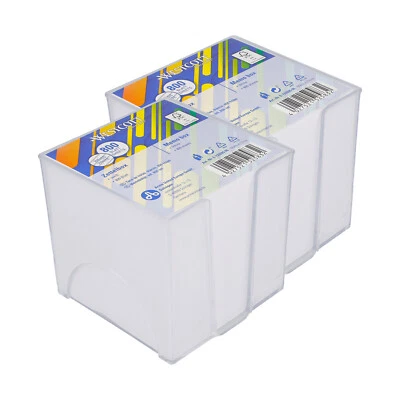 Westcott Notizzettel weiß 800 Blatt in Zettelbox (2er-Set), Notizblock 9 x 9 cm
