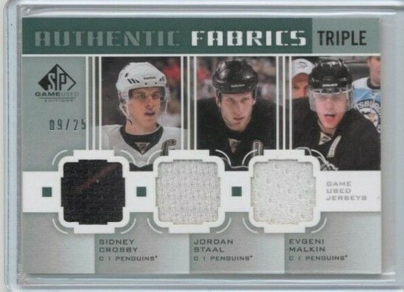 11/12 UD SP Authentic Sidney Crosby Evgeni Malkin Jordan Staal