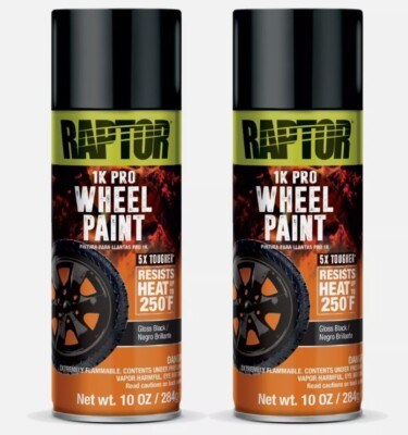 Raptor U-Pol 4909 Gloss 1K Black Wheel Paint 10 oz (2 Pack)