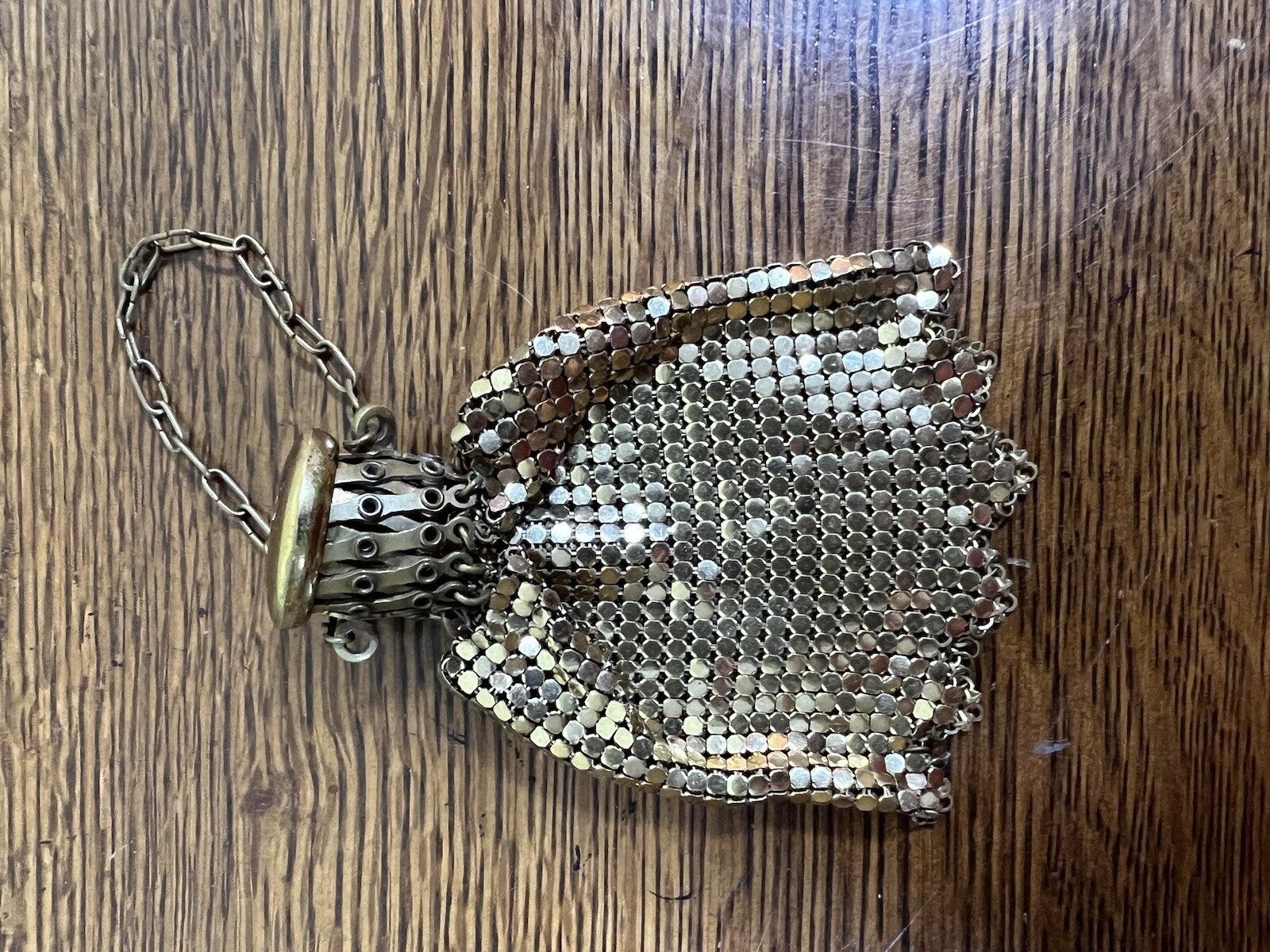 Vintage Antique Gold Mesh Expandable Coin Purse Bag A… Gem