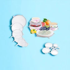 Stretch Silicone Lids 6Pcs Bowl Kitchen Reusable Food Storage Wrap Sealing Cover