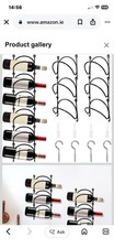 Small Metal Wine Rack. 6 Bottle Holder Wall Mounted Wine Storage. New