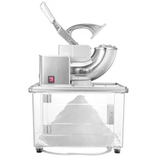Commercial Ice Crusher 661LBS/H Electric Snow Cone Maker Shaved Ice Silver