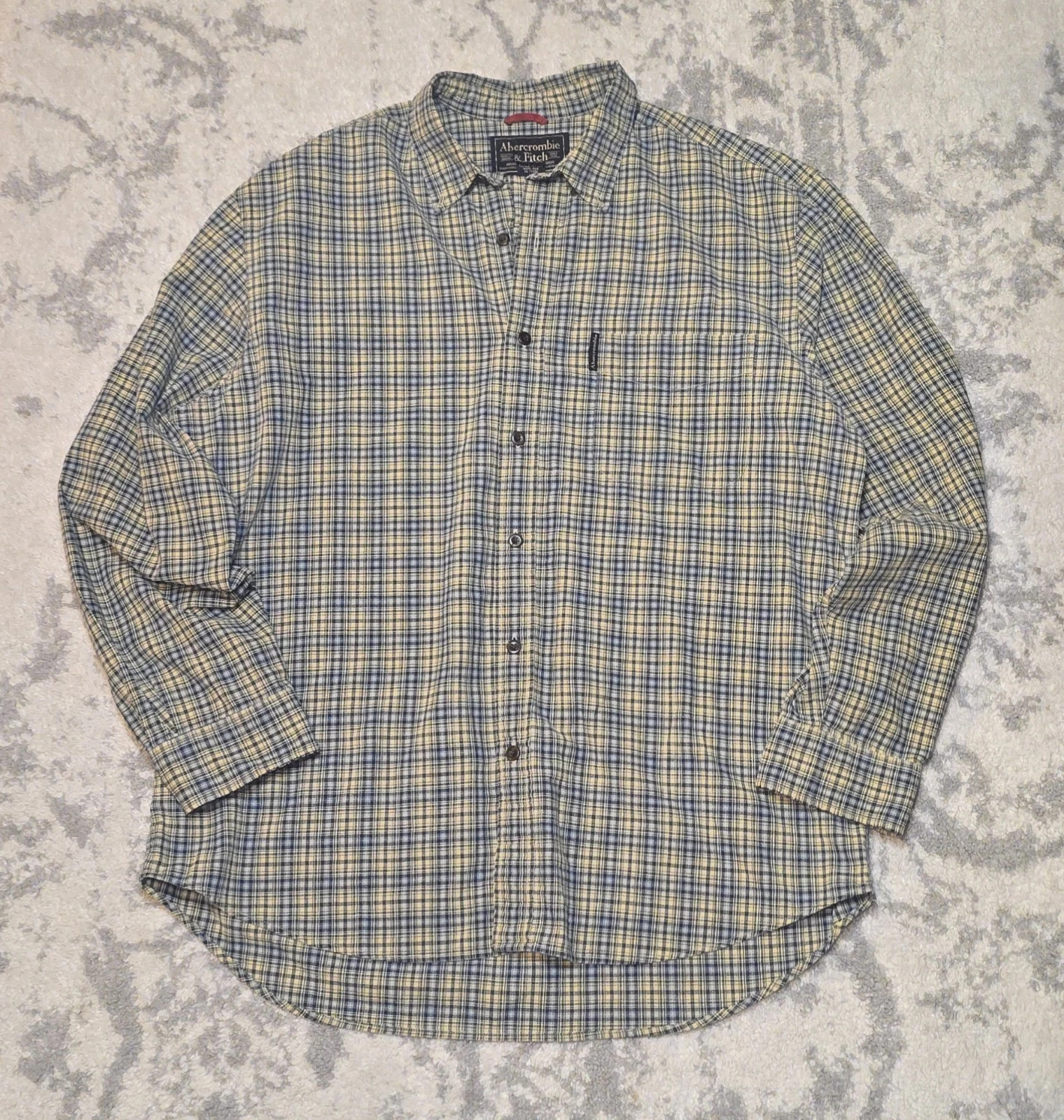 Abercrombie Fitch Shirt Mens XL Plaid Button Up Long Sleeve Pocket Flannel