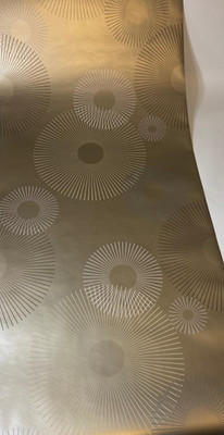 Metallic Gold Sunburst Geometric Wallpaper | Modern Retro Mid-Century Pattern |