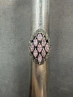 8g VTG Sterling Silver 925 Pink CZ & Marcasite Ring Size 8 Jewelry Lot G
