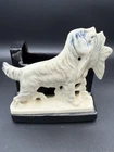 Rare Vintage 1950s McCoy Pottery Bird Dog Hunting Planter Black & White 6”