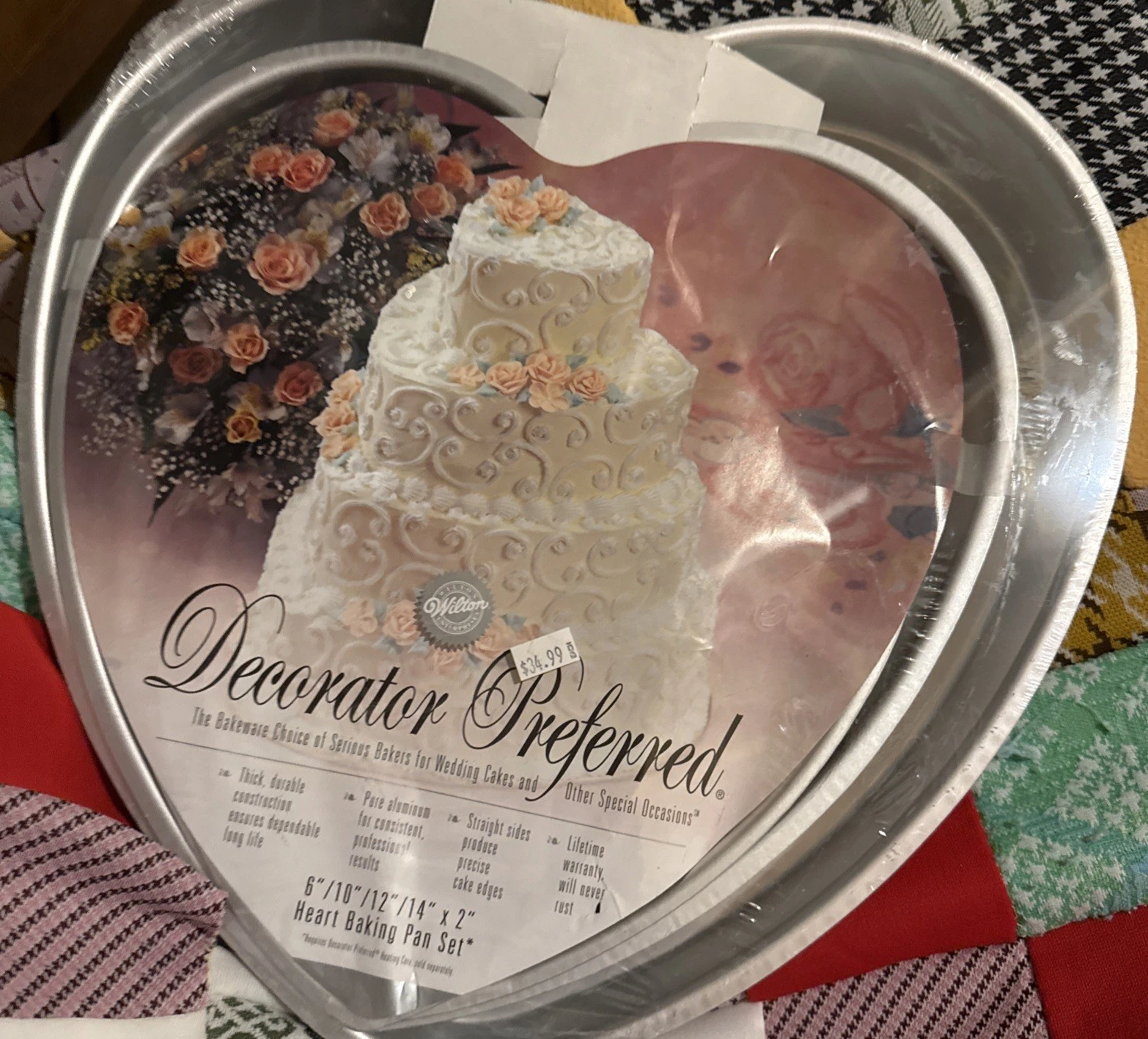 NEW Wilton Set Of 4 Tiered Heart Shaped Cake Pans Professional Grade Vintage NOS