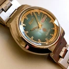 Seiko Advan 6106-7570 Green Sunburst Dial Automatic Day Date Vintage Japan Watch