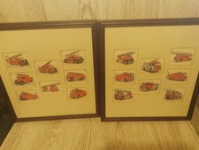 2 FRAMED FIRE ENGINE CIGARETTE CARDS