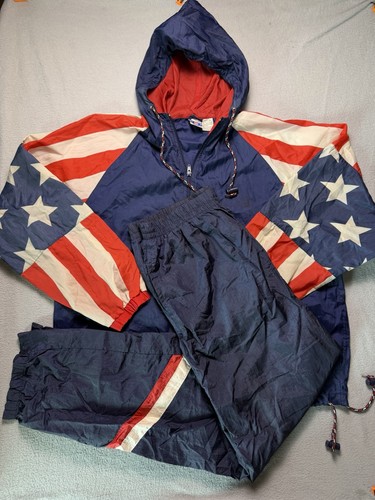 Vintage Pro Spirit Olympic Tracksuit USA Set Mens Large Very Baggy - Image 1