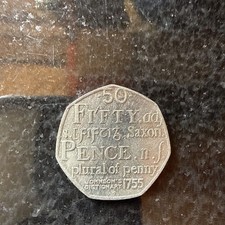 2005 50p Johnson’s dictionary reverse coin 