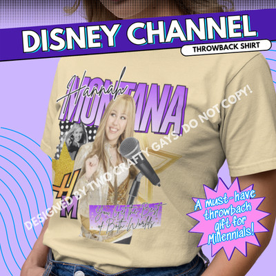 Hannah Montana T-Shirt - Cotton Unisex Oversized - Miley Cyrus - Disney Channel