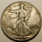 1942 P Walking Liberty Half Dollar 90% Silver VF   "As Pictured-Not Cleaned"
