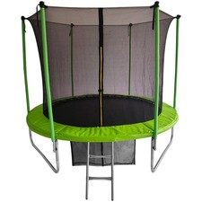 Big Air 6ft Trampoline & Safety Enclosure Free Shoe Tidy & Ladder – Green