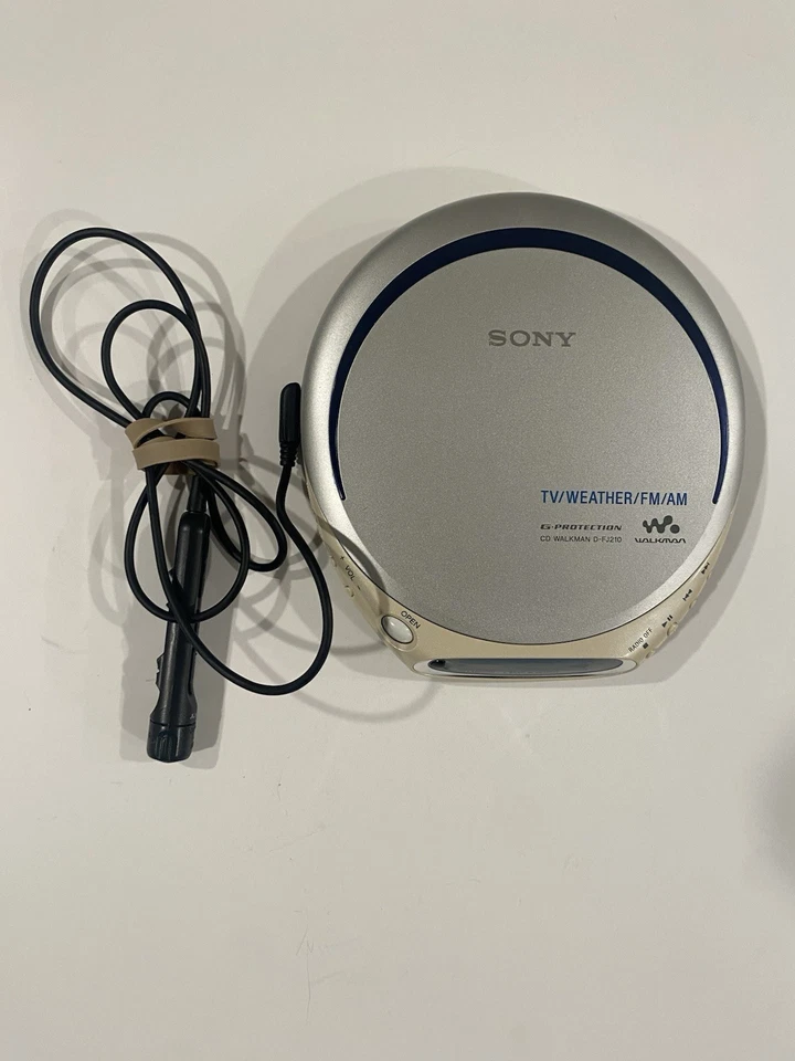 Sony Walkman tragbarer CD Player D-FJ210 G-Schutz mit Kabelfernbedienung, getestet!